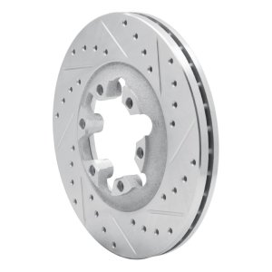 Chevrolet Colorado Brake Rotor (1) - Front Right - R1 Concepts - Drilled & Slotted - Silver - `04-`08